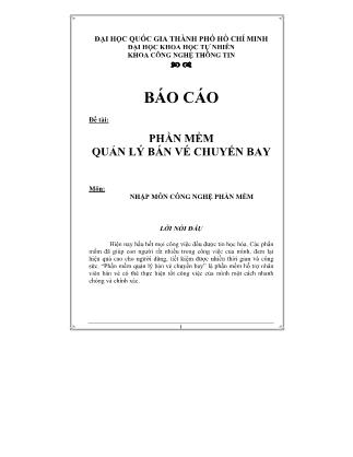 Báo cáo Phần mềm quản lý bán vé chuyến bay