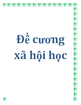 Đề cương Xã hội học