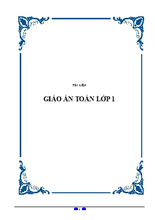 Giáo án Toán Lớp 1