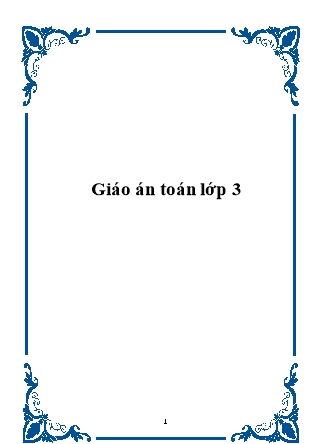 Giáo án Toán Lớp 3