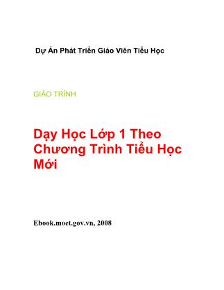 Giáo trình Dạy học lớp 1 theo chương trình tiểu học mới