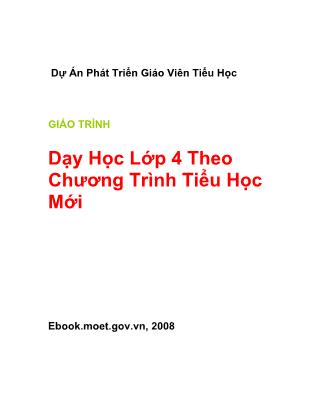 Giáo trình Dạy học lớp 4 theo chương trình tiểu học mới