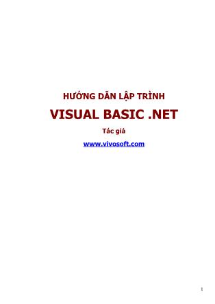 Giáo trình Hướng dẫn lập trình Visual Basic .net