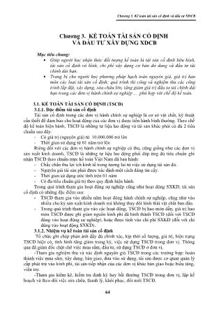 Giáo trình Kế toán hành chính sự nghiệp - Chương 3: Kế toán tài sản cố định và đầu tư xây dựng cơ bản