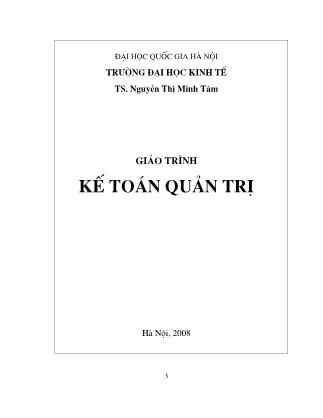 Giáo trình Kế toán quản trị - Nguyễn Thị Minh Tâm