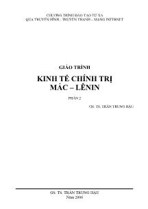 Giáo trình Kinh tế chính trị Mac-Lenin - Trần Trung Hậu (Phần 2)