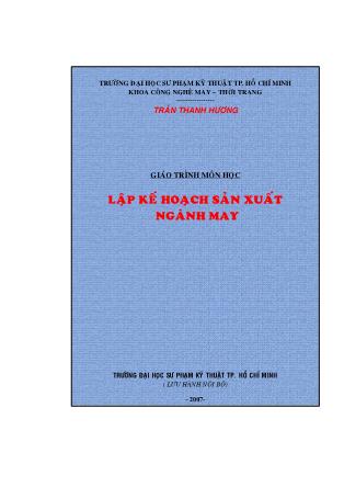 Giáo trình Lập kế hoạch sản xuất ngành may