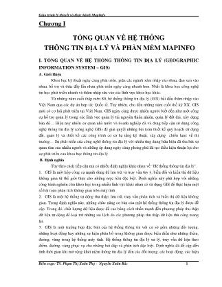 Giáo trình Lý thuyết và thực hành MapInfo - Phạm Thị Xuân Thọ (Phần 1)