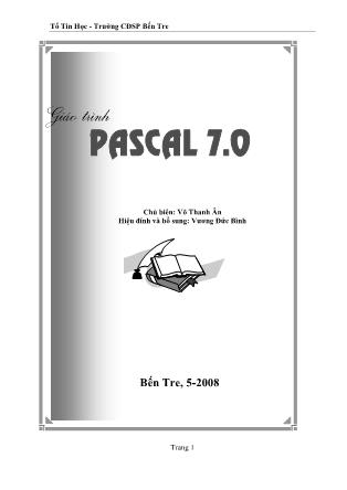 Giáo trình Pascal 7.0 - Võ Thanh Ân