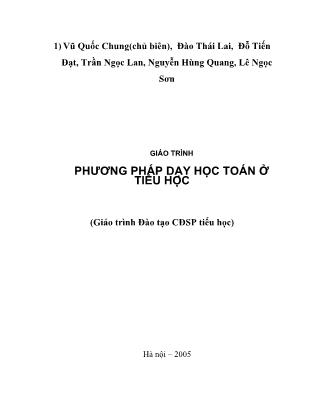 Giáo trình Phương pháp dạy học toán ở tiểu học