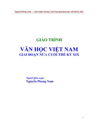 Giáo trình Văn học Việt Nam giai đọan nửa cuối thế kỷ XIX - Nguyễn Phong Nam