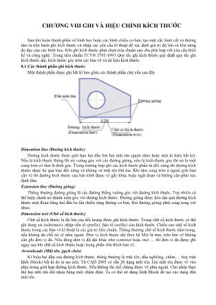 Giáo trình Vẽ kỹ thuật - Chương VIII: Ghi và hiệu chỉnh kích thước