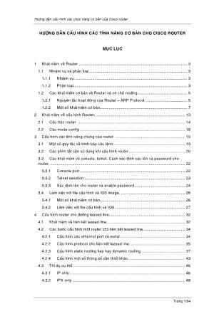 Hướng dẫn cấu hình chức năng cơ bản của Cisco router