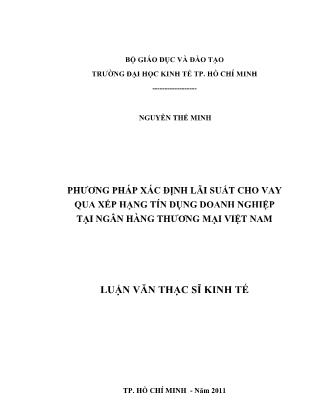 Luận văn Phương pháp xác định lãi suất cho vay qua xếp hạng tín dụng doanh nghiệp tại ngân hàng thương mại Việt Nam