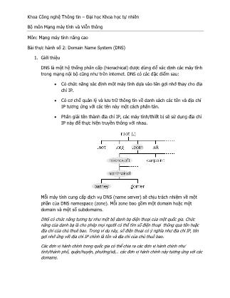 Mạng máy tính nâng cao - Bài thực hành số 2: Domain Name System (DNS)