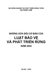 Những sửa đổi cơ bản của luật bảo vệ và phát triển rừng