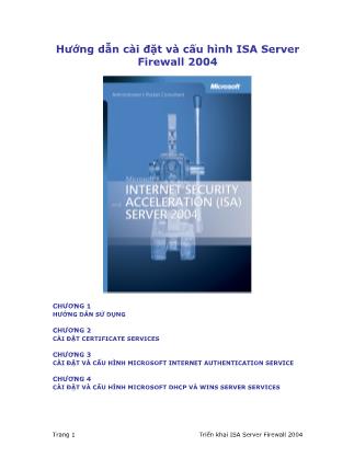 Tài liệu Hướng dẫn cài đặt và cấu hình ISA Server Firewall 2004
