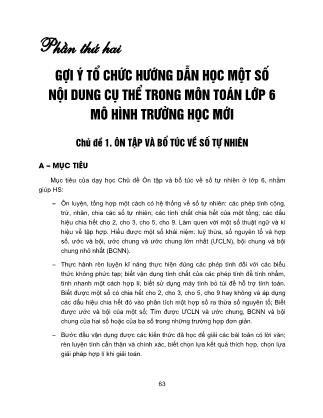 Tài liệu hướng dẫn giáo viên môn Toán Lớp 6 (Phần 2)