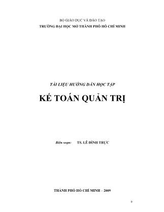 Tài liệu hướng dẫn học tập Kế toán quản trị