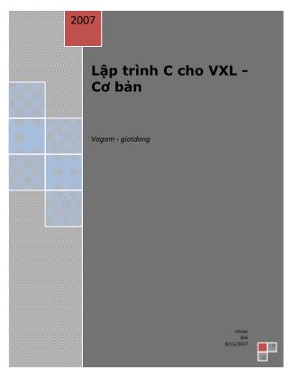 Tài liệu Lập trình C cho VXL - Cơ bản