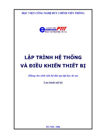 Tài liệu Lập trình hệ thống và điều khiển thiết bị - Phạm Văn Cường