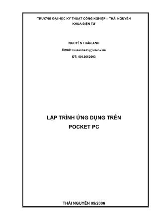 Tài liệu Lập trình ứng dụng trên Pocket PC - Nguyễn Tuấn Anh