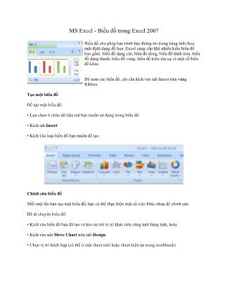 Tài liệu MS Excel - Biểu đồ trong Excel 2007