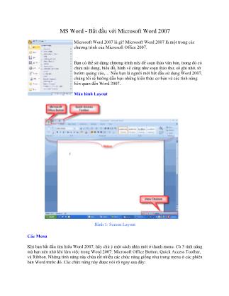 Tài liệu MS Word - Bắt đầu với Microsoft Word 2007