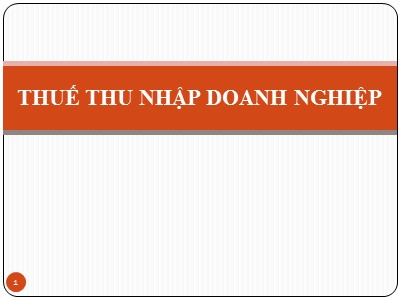 Tài liệu Thuế thu nhập doanh nghiệp