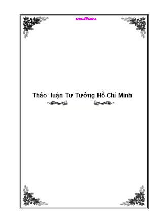 Thảo luận Tư Tưởng Hồ Chí Minh