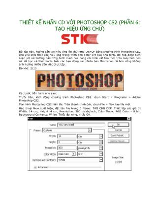 Thiết kế nhãn CD với Photoshop CS2 (Phần 6: Tạo hiệu ứng chữ)