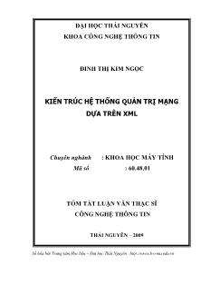 Tóm tắt Luận văn Kiến trúc hệ thống quản trị mạng dựa trên XML