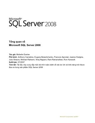 Tổng quan về Microsoft SQL Server 2008