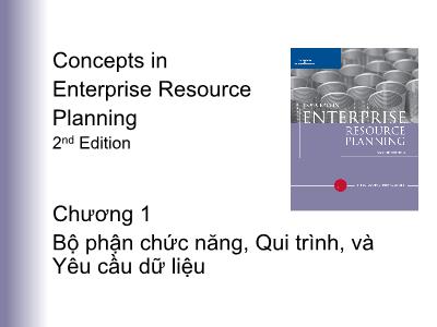 Bài giảng Bộ phận chức năng, qui trình, và yêu cầu dữ liệu