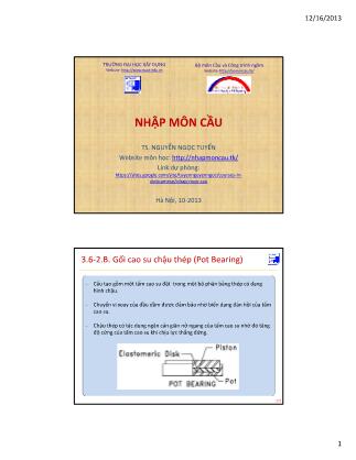 Bài giảng Cầu và công trình ngầm - Chương III: Một số cấu tạo chung của cầu - Nguyễn Ngọc Tuyển (Phần 4)