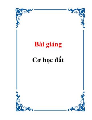 Bài giảng Cơ học đất - Trần Minh Tùng