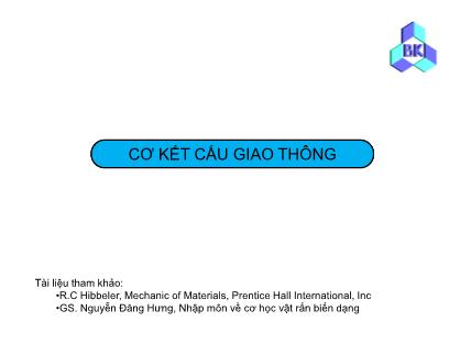 Bài giảng Cơ kết cấu giao thông