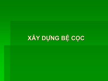 Bài giảng Cơ sở công trình cầu - Xây dựng bệ cọc