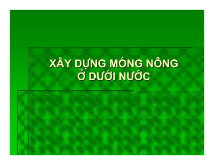 Bài giảng Cơ sở công trình cầu - Xây dựng móng nông ở dưới nước