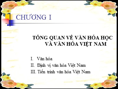 Bài giảng Cơ sở văn hóa Việt Nam