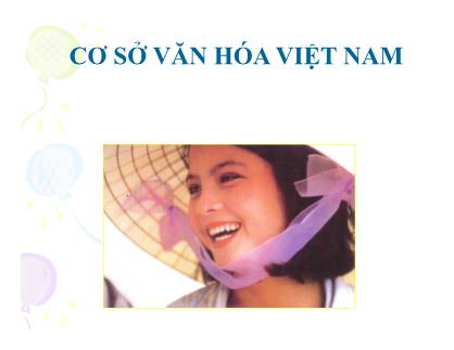 Bài giảng Cơ sở văn hóa Việt Nam