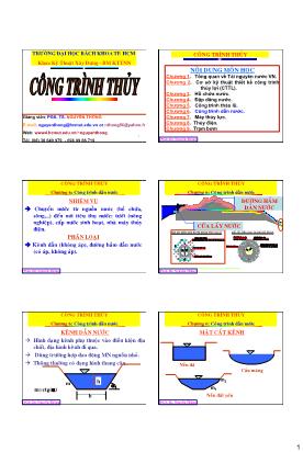 Bài giảng Công trình thủy - Chương 6: Công trình dẫn nước