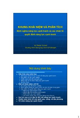 Bài giảng Định nghĩa năng lực cạnh tranh và các nhân tố quyết định năng lực cạnh tranh