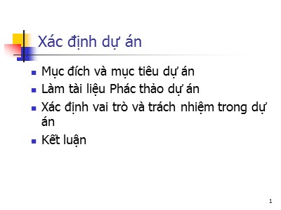 Bài giảng Dự án phần mềm - Xác định dự án