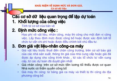 Bài giảng Hướng dẫn lập dự toán đơn giá định mức