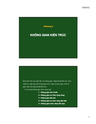 Bài giảng Kết cấu dân dụng và nhà ở - Chương 4: Không gian kiến trúc