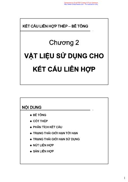 Bài giảng Kết cấu liên hợp thép-bê tông - Chương 2: Vật liệu sử dụng cho kết cấu liên hợp - Phan Đức Hùng