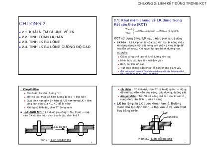 Bài giảng Kết cấu thép - Chương 2: Kiên kết dùng trong kết cấu thép