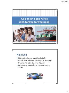 Bài giảng Kinh tế vĩ mô - Các chính sách hộ trợ định hướng ngoại giao