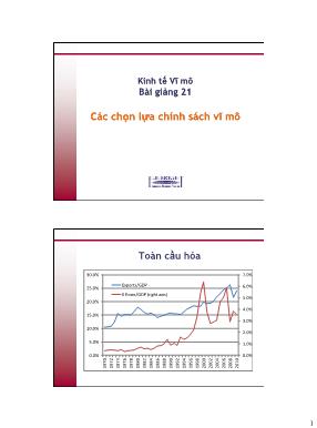 Bài giảng Kinh tế vĩ mô - Các chọn lựa chính sách vĩ mô